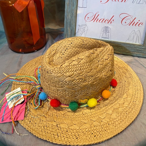 Betsey Johnson Accessories - Fun colorful straw hat